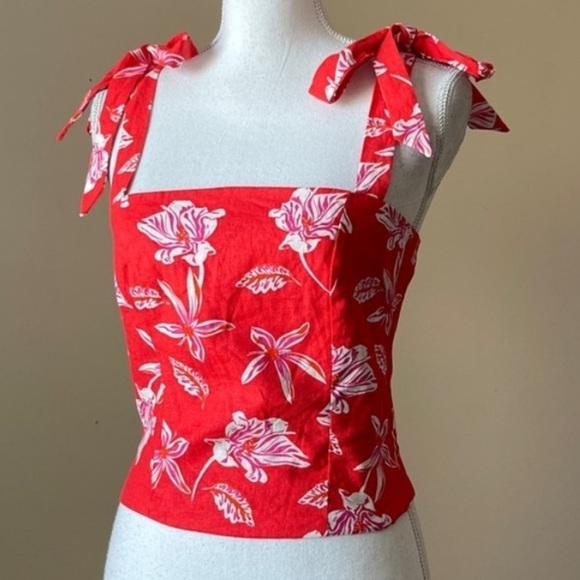 Joie Floral Linen Top - Picture 1 of 6